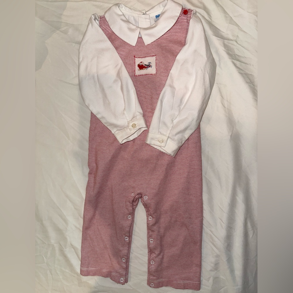 Red and White Striped Baby Romper